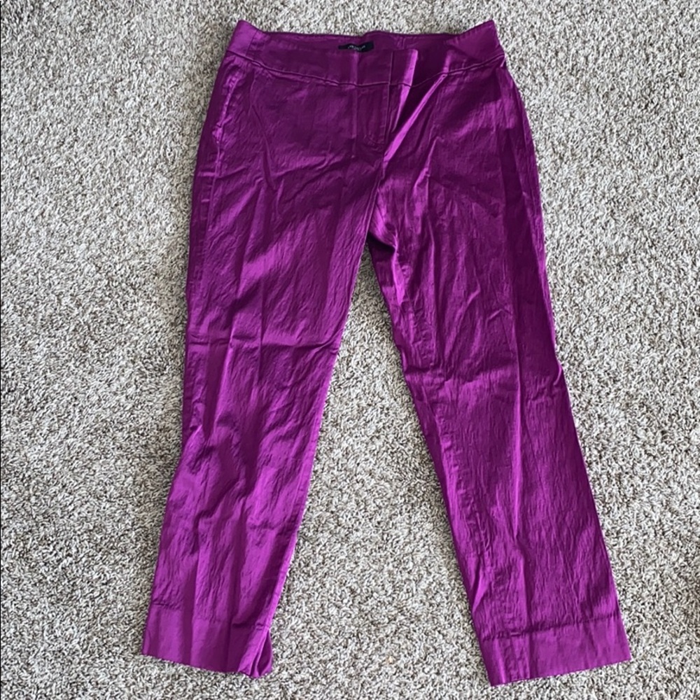 Ann Taylor satin purple crop pants
